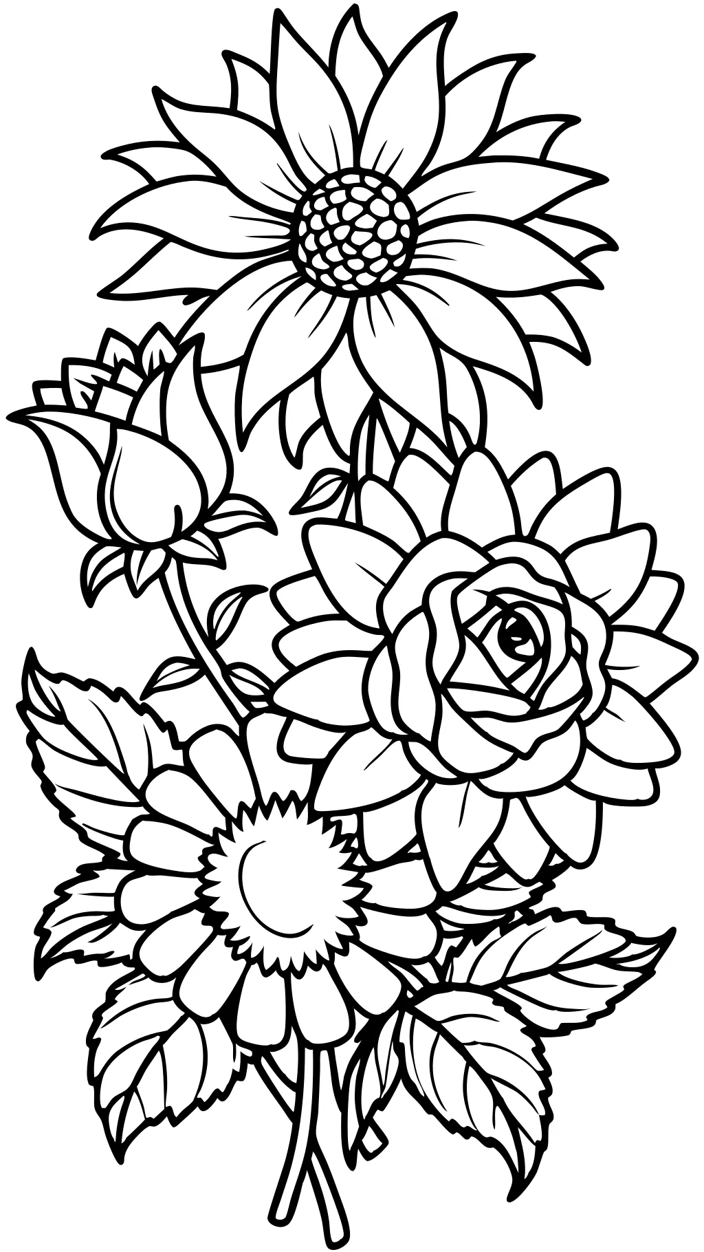 coloring pages realistic flowers